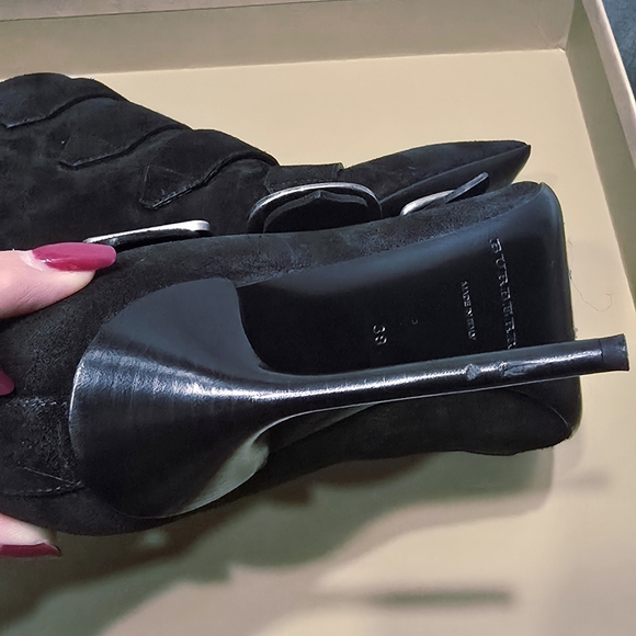 Burberry Black Suede Milner Buckle Ankle Boots, Sexy, Size 7.5 - Picture 11 of 11